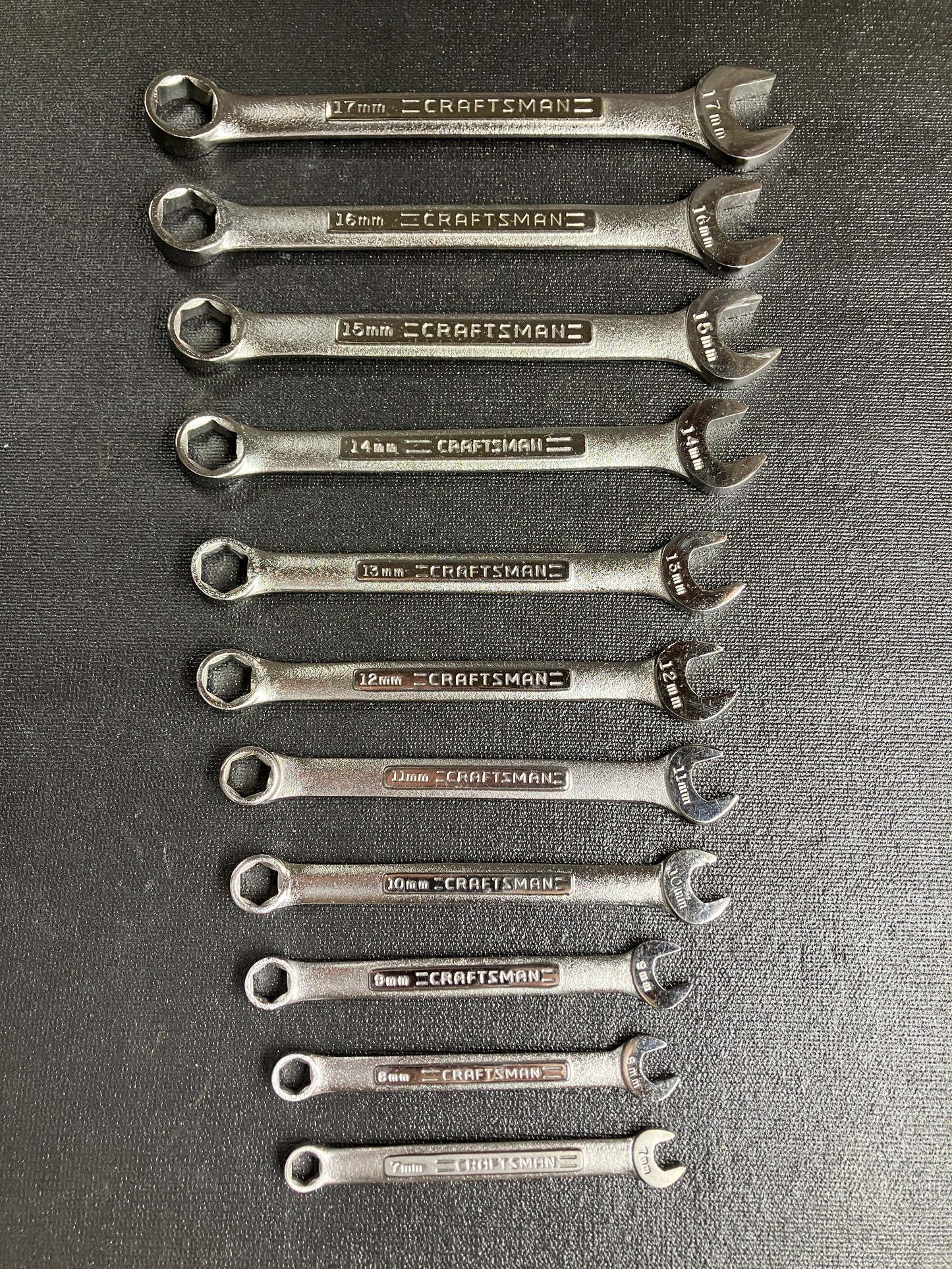 Vintage Craftsman 11pc Metric 6pt Combination Wrench Set 7-17mm 44165 -VA- USA