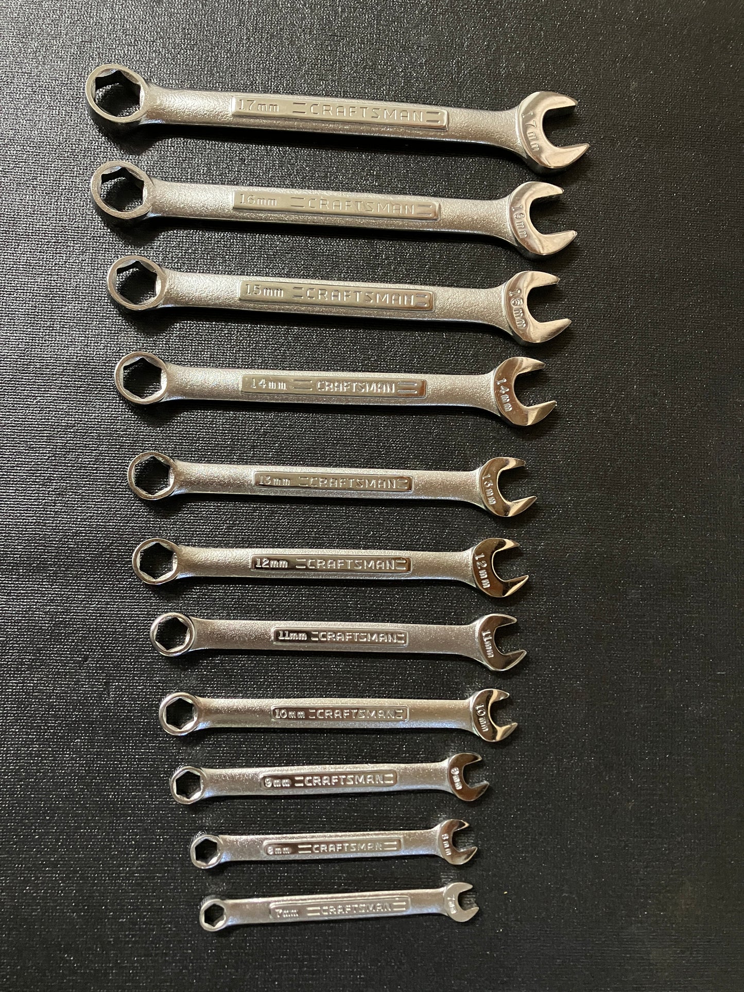 Vintage Craftsman 11pc Metric 6pt Combination Wrench Set 7-17mm 44165 -VA- USA
