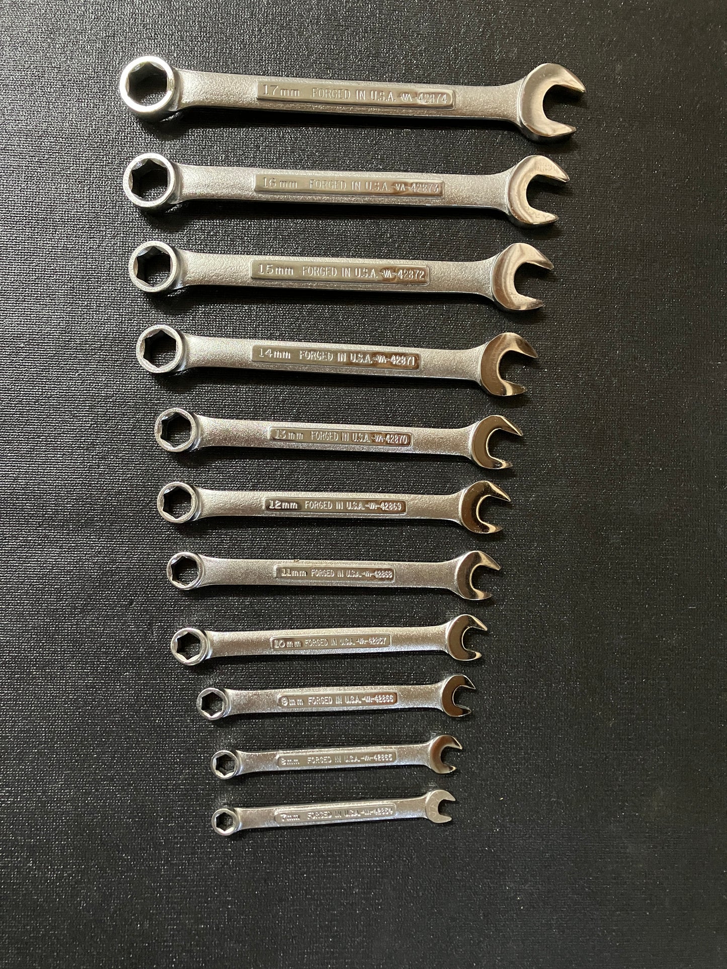 Vintage Craftsman 11pc Metric 6pt Combination Wrench Set 7-17mm 44165 -VA- USA
