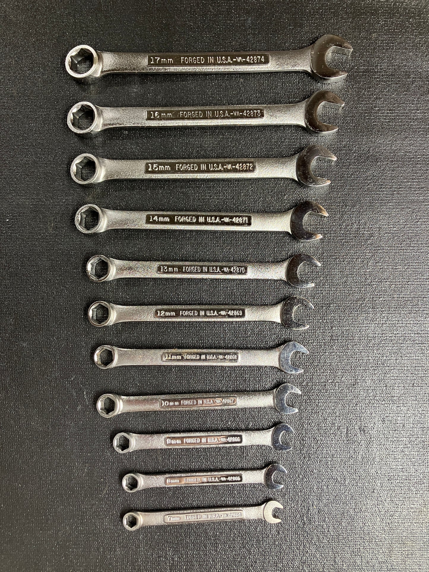 Vintage Craftsman 11pc Metric 6pt Combination Wrench Set 7-17mm 44165 -VA- USA