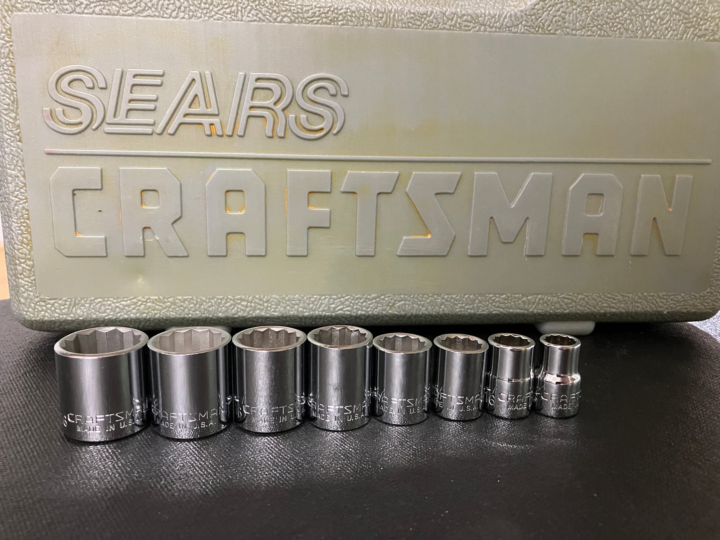 Vintage Craftsman 50pc Socket Set 1/4” 3/8” Dr 6pt 8pt 12pt Sockets -EE- USA