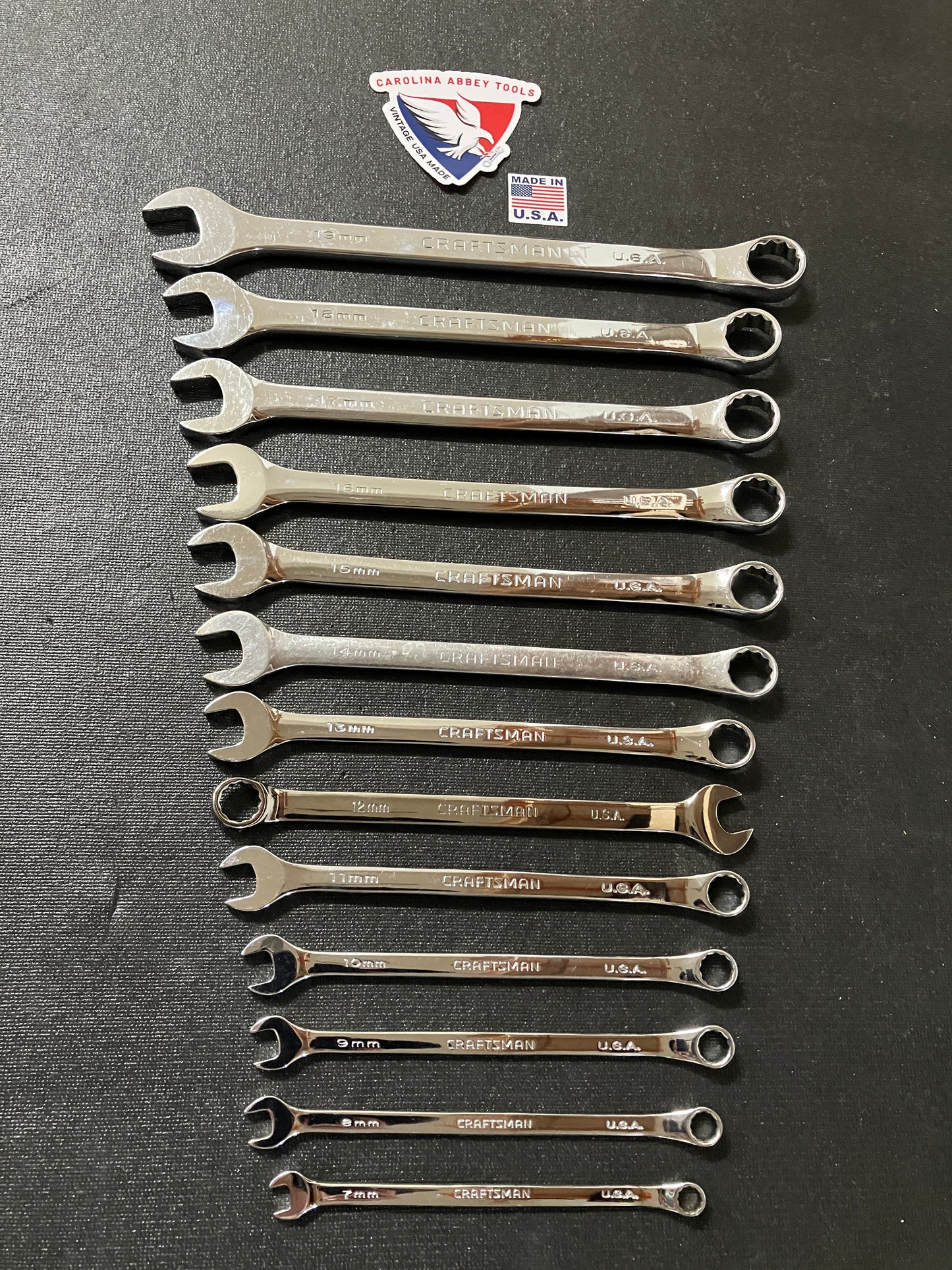 Vintage Craftsman Professional 13pc Long Metric Wrench Set 7-19mm 44896 USA