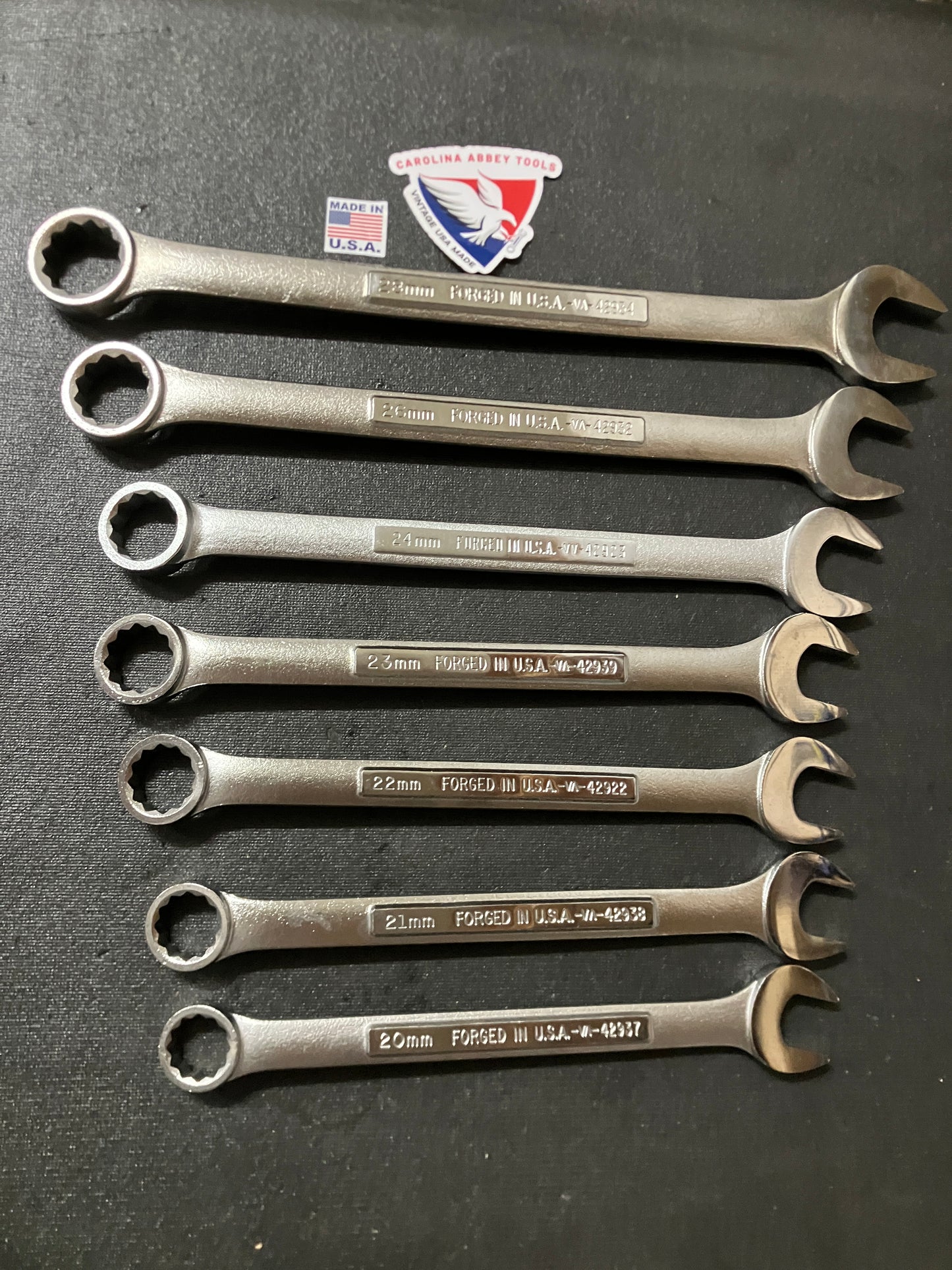 Vintage Sears Craftsman 7pc Jumbo Metric Wrench Bundle 20-24mm, 26mm, 28mm USA