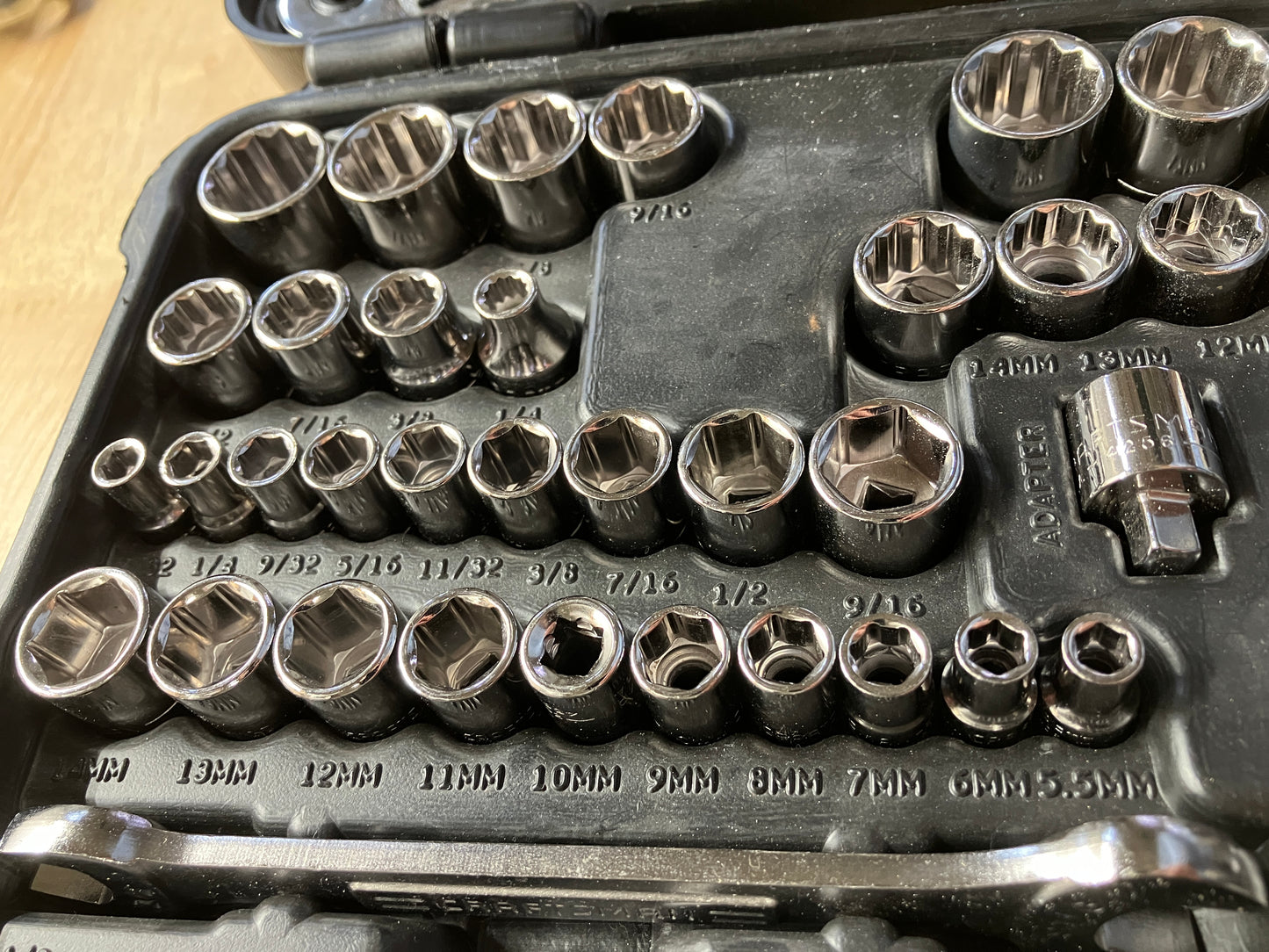 Vintage Craftsman 62pc socket set 33462 USA - Like New - with 44808 long handle ratchet