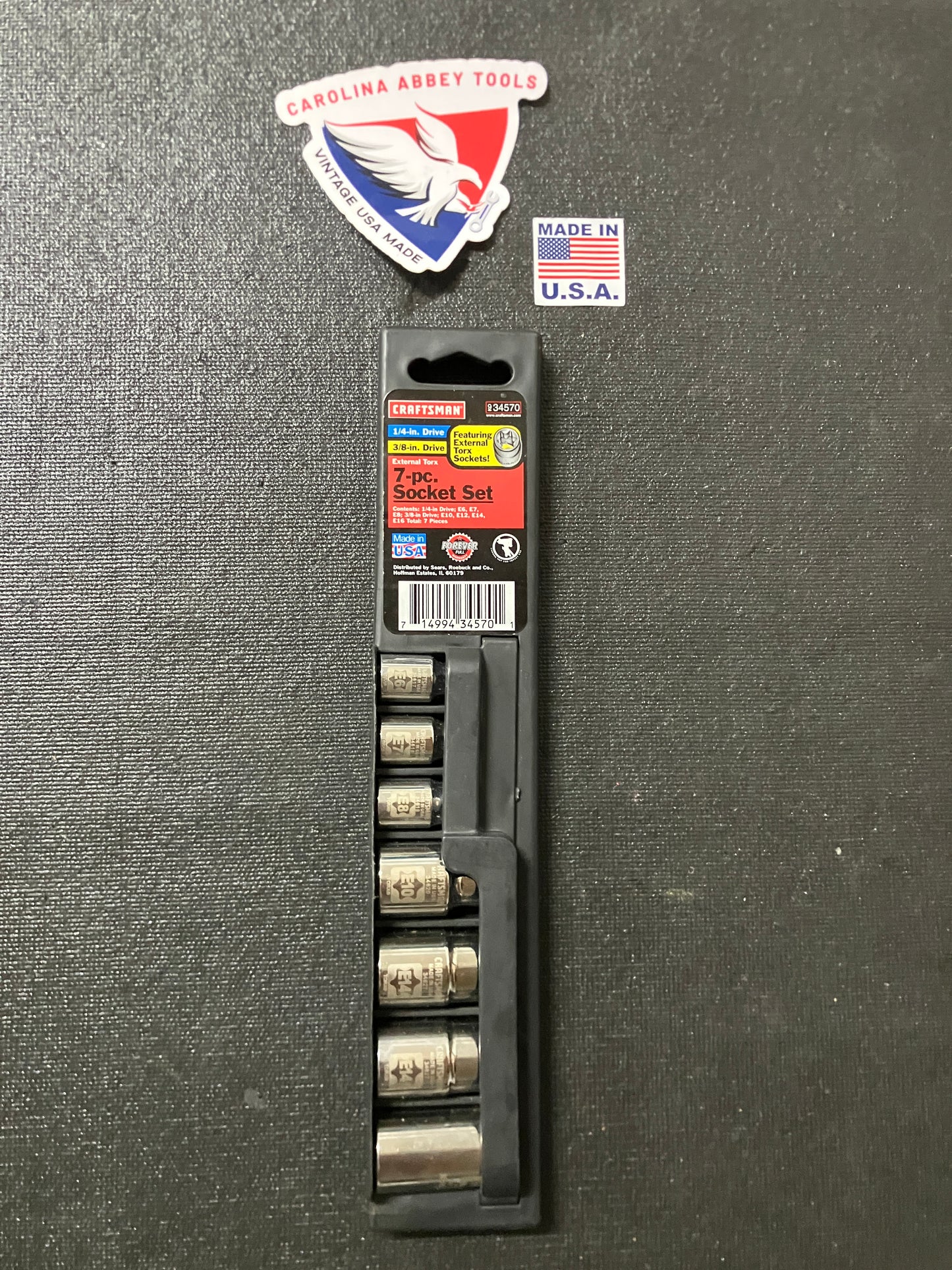 NOS Vintage Craftsman 7pc External Torx Socket Set 34570 USA