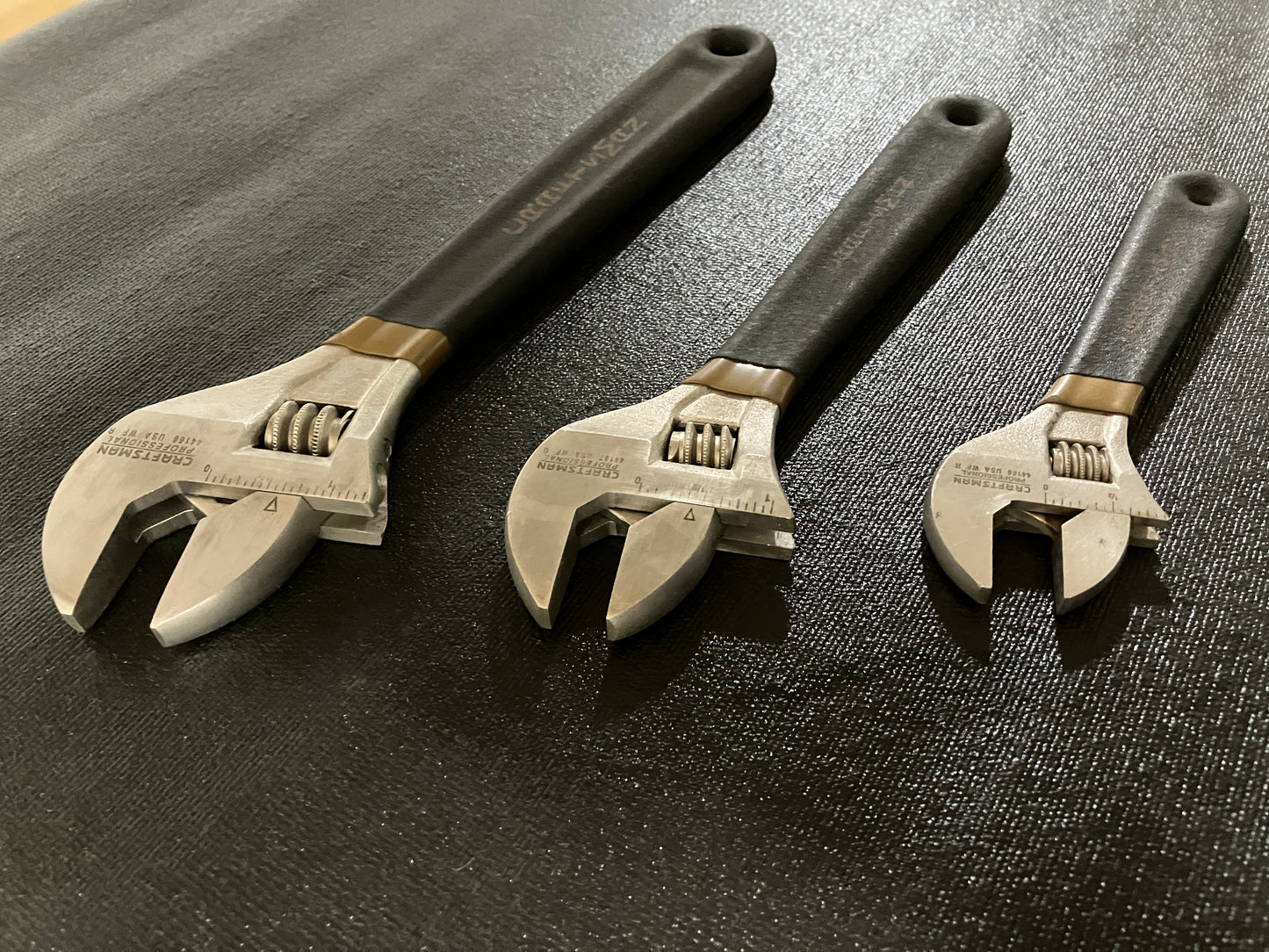 Vintage Craftsman Professional 3pc Adjustable Wrench Set USA 44015 6”, 8” & 10”