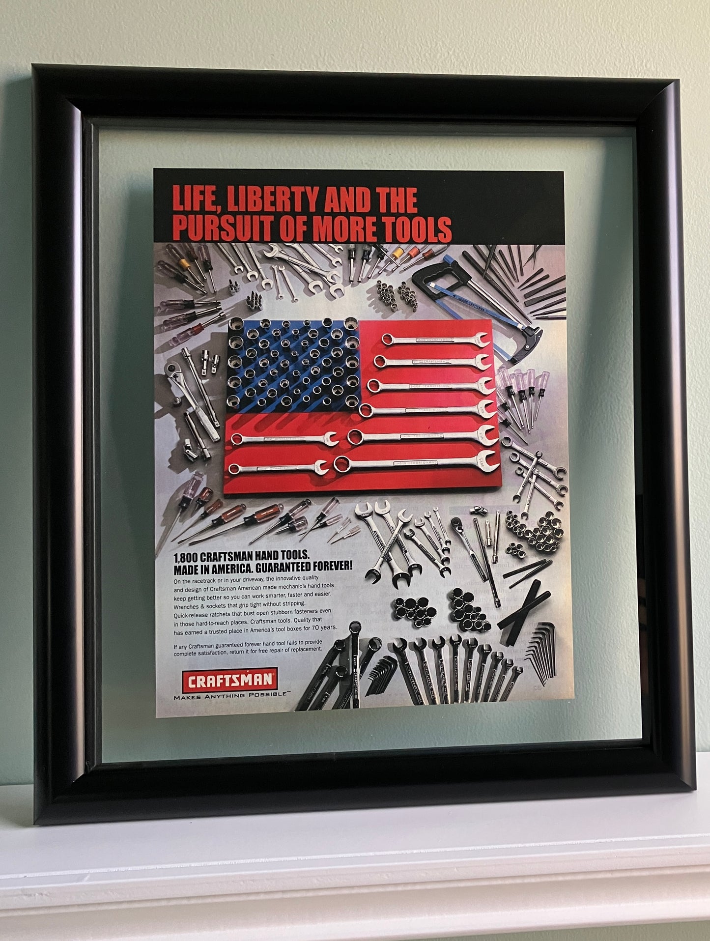 Vintage Craftsman Bundle - Framed Advertisements & Tools