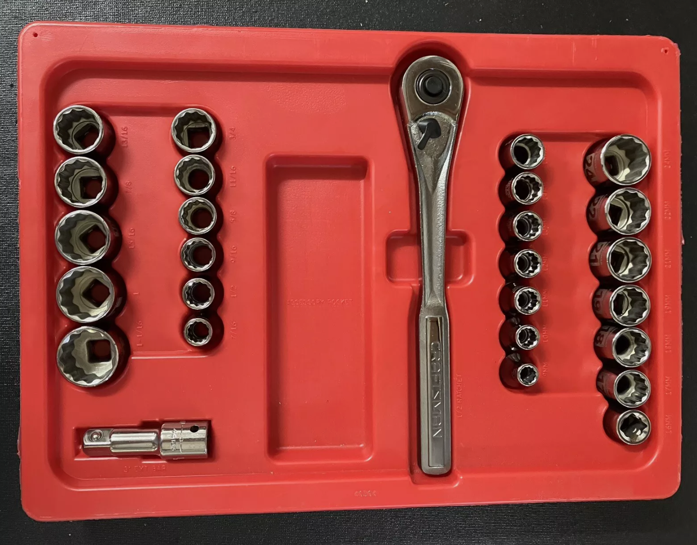 Vintage Craftsman 209pc Laser Etch 4 Drawer Mechanics Tool Set 34209 USA