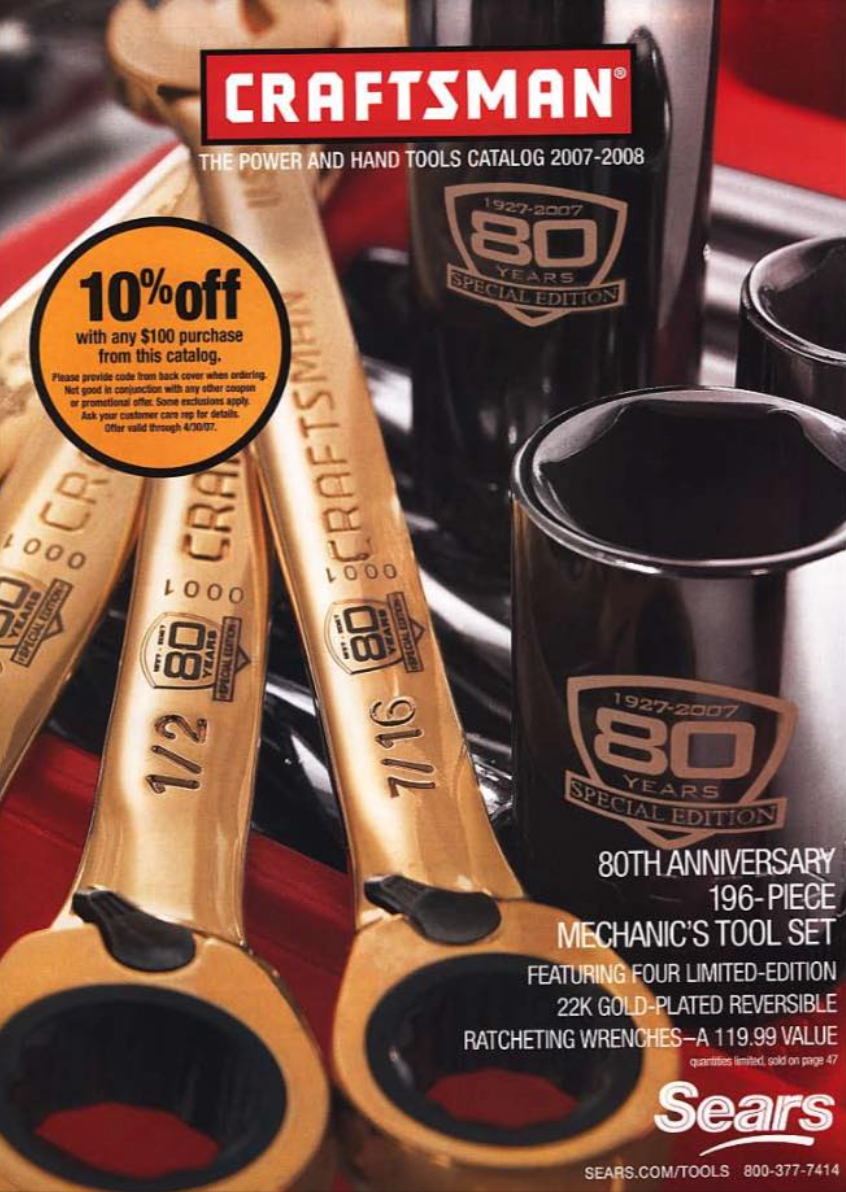 NOS Craftsman 196pc 80th Anniversary Mechanics Tool Set 46196