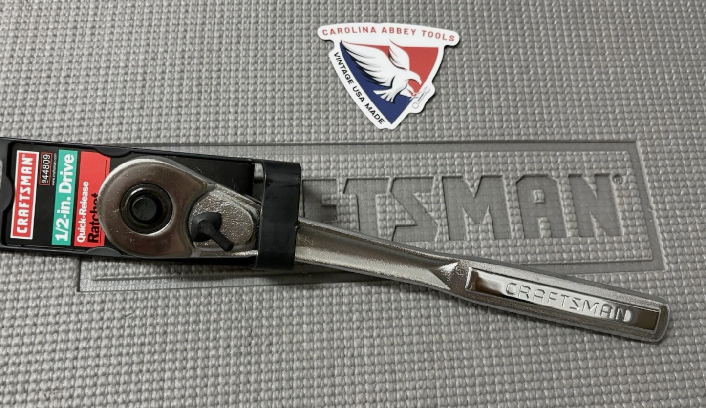 NOS Sears Craftsman USA 1/2” Drive Teardrop Quick Release Ratchet 44809 New!