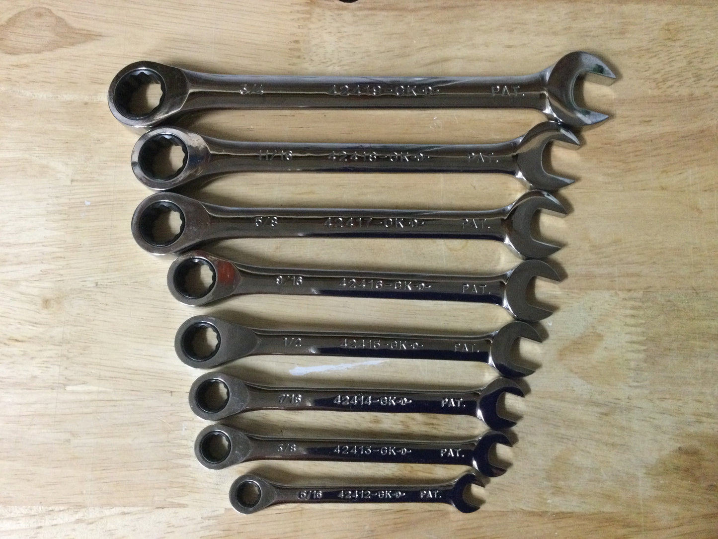 Vintage Craftsman 8pc SAE Reversible Ratcheting Wrench Set USA 5/16" to 3/4"
